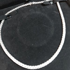 SOLD 4.0mm White lab-created sapphire Tennis Necklace in Sterling Silver 17”